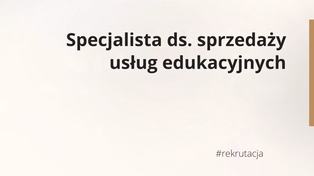 Specjalista ds. sprzedaży usług edukacyjnych