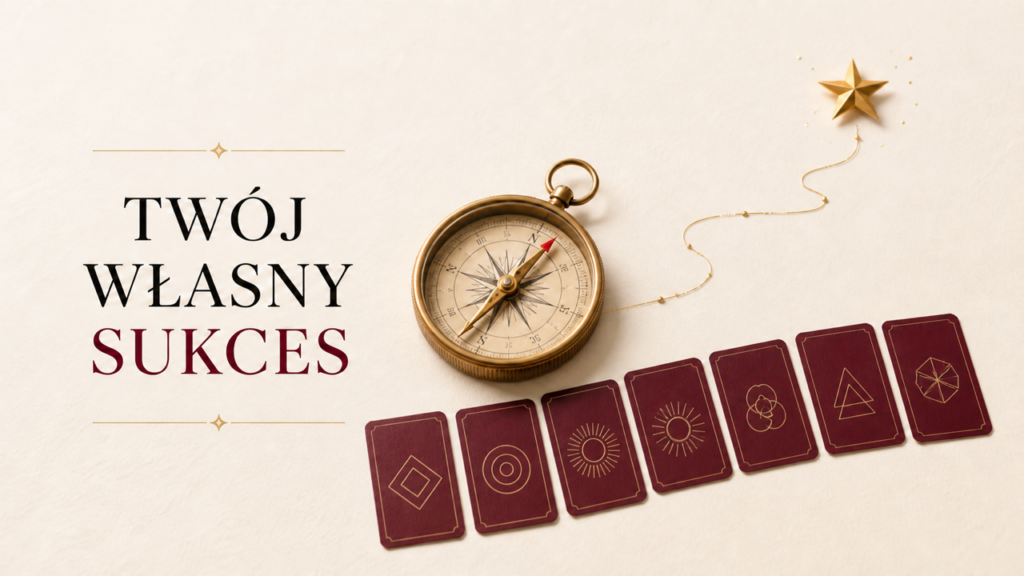 Kompas wartości wskazujący własną drogę do sukcesu na jasnym tle