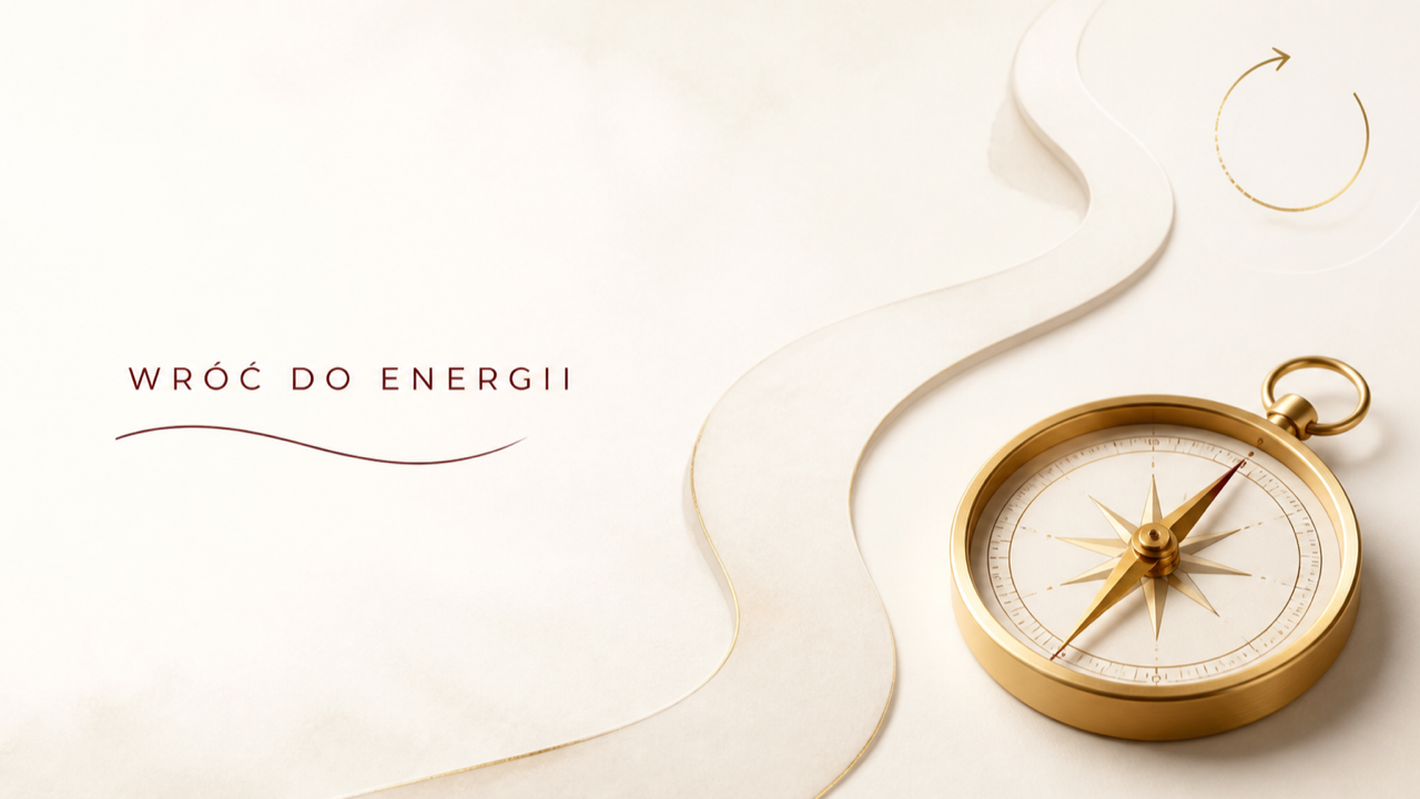 Jasna droga, kompas i symbole ruchu przedstawiające źródła energii do działania